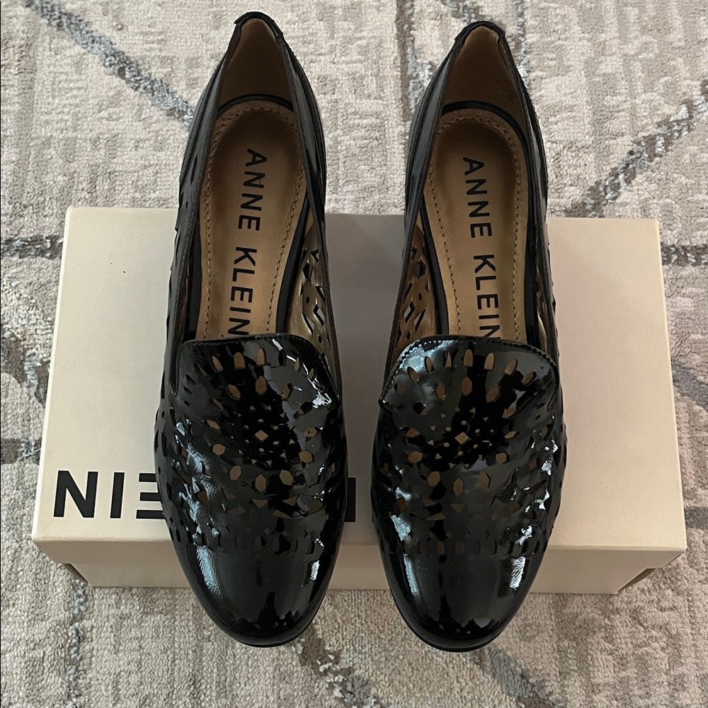 Anne Klein Black Patent Loafers